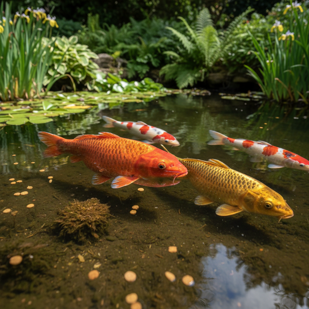 Хвороби риб коі, спричинені неправильною годівлею: розпізнавання та профілактика — ілюстрація для статті на koi.te.ua