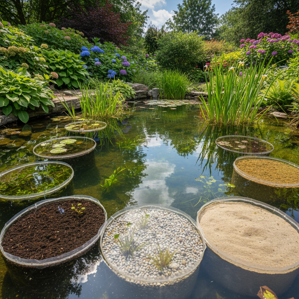 Види ґрунтів і субстратів для водних рослин: який вибрати для вашого ставка? — ілюстрація для статті на koi.te.ua