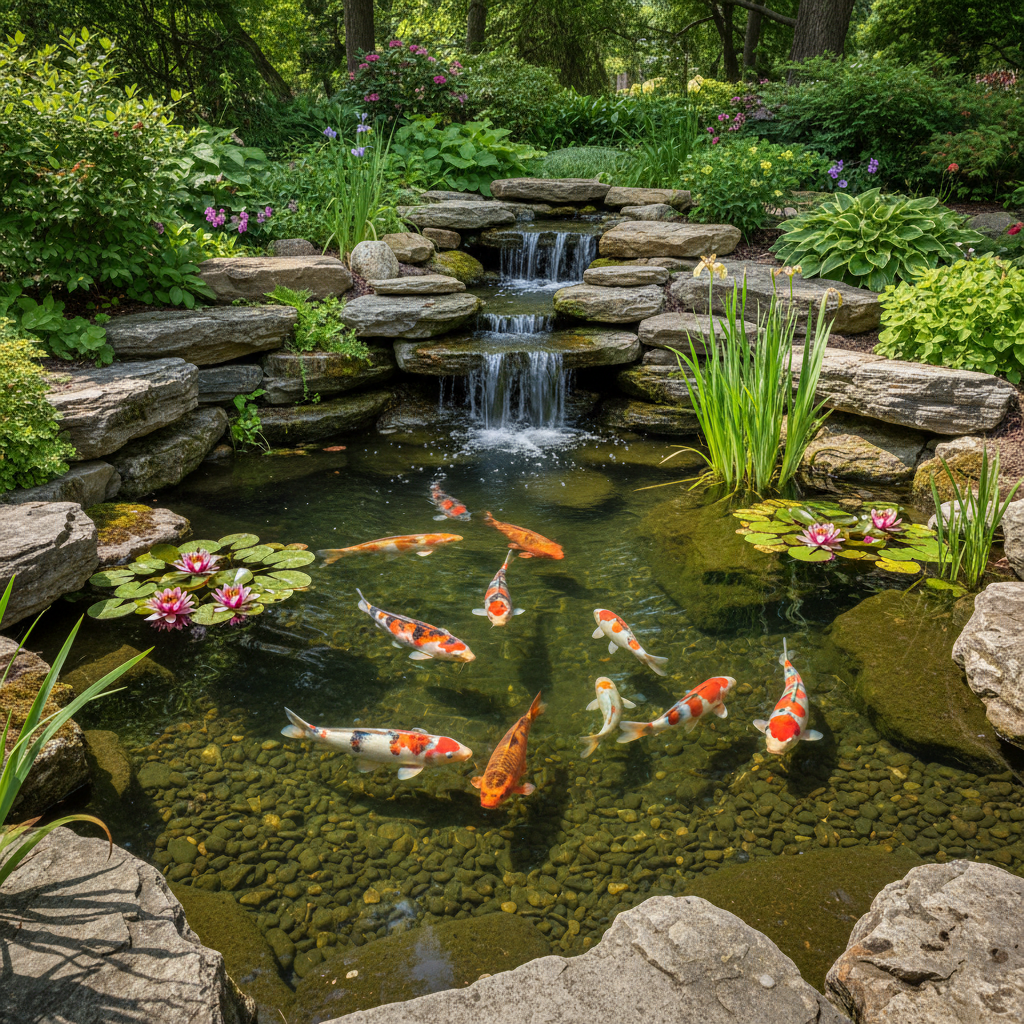 Який об'єм ставка потрібен для певної кількості коі: розрахунки — головне зображення для статті на koi.te.ua