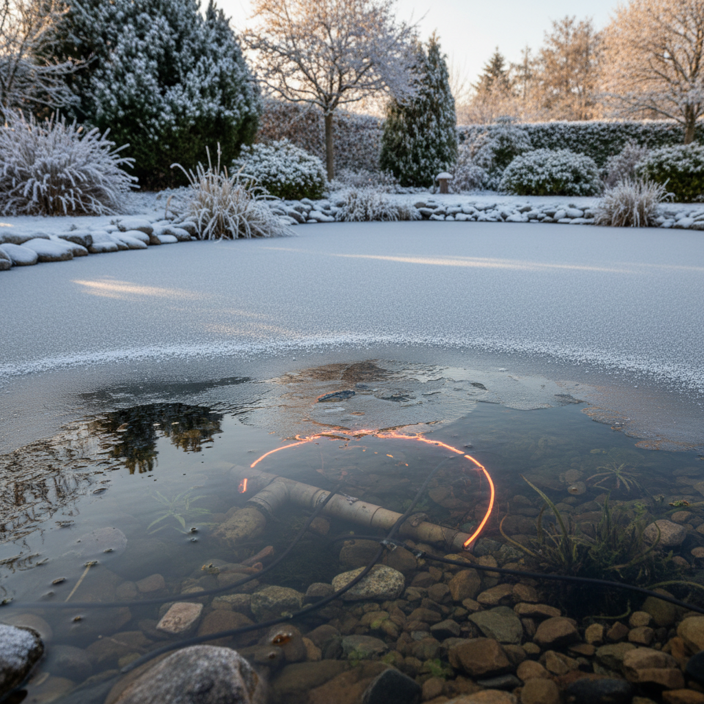 Вибір і встановлення систем обігріву для труб у ставку: захист від замерзання — ілюстрація для статті на koi.te.ua