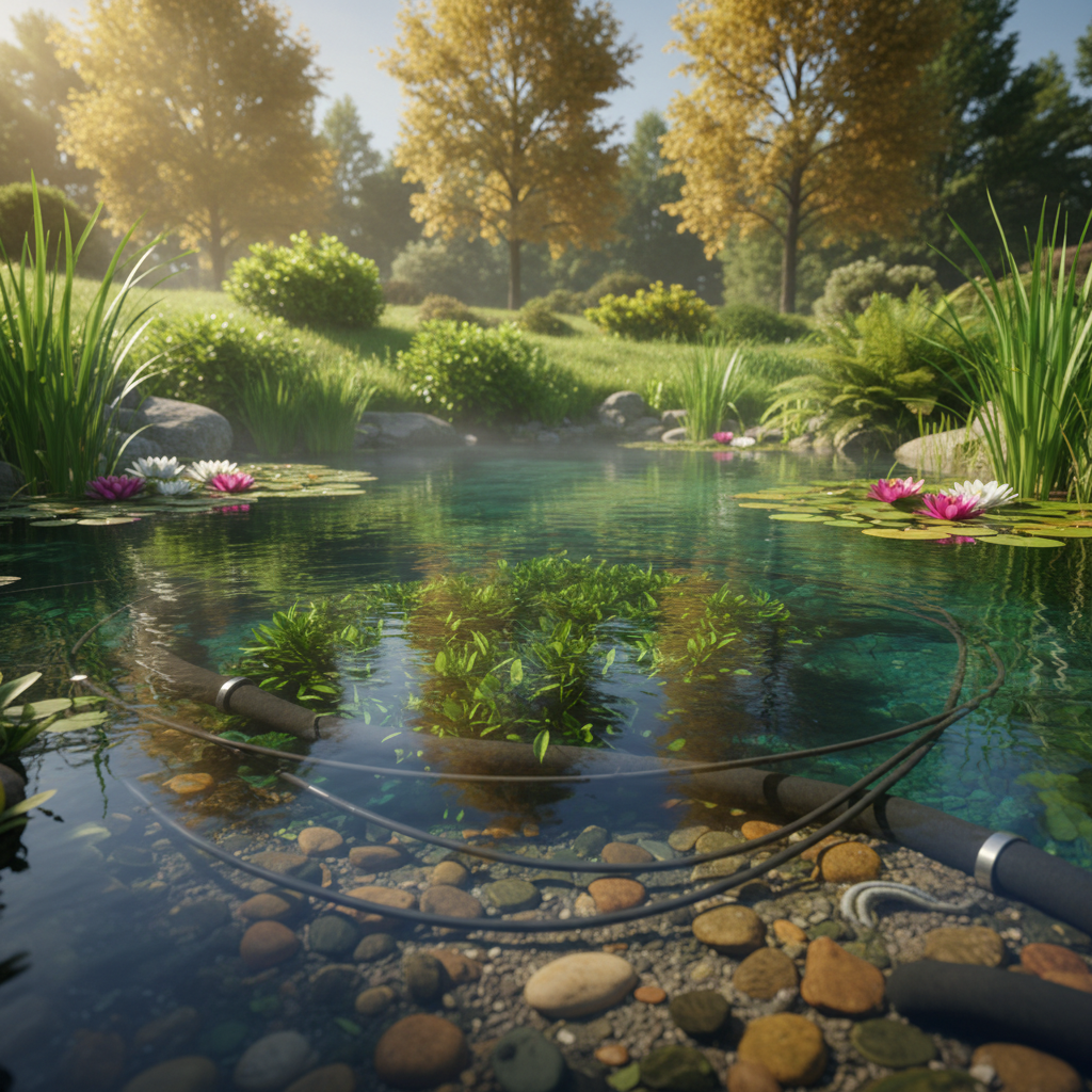 Вибір і встановлення систем обігріву для труб у ставку: захист від замерзання — головне зображення для статті на koi.te.ua