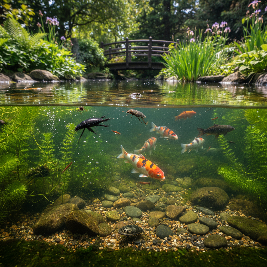 Види водних жуків у ставку: користь чи шкода для риб коі та екосистеми? — ілюстрація для статті на koi.te.ua