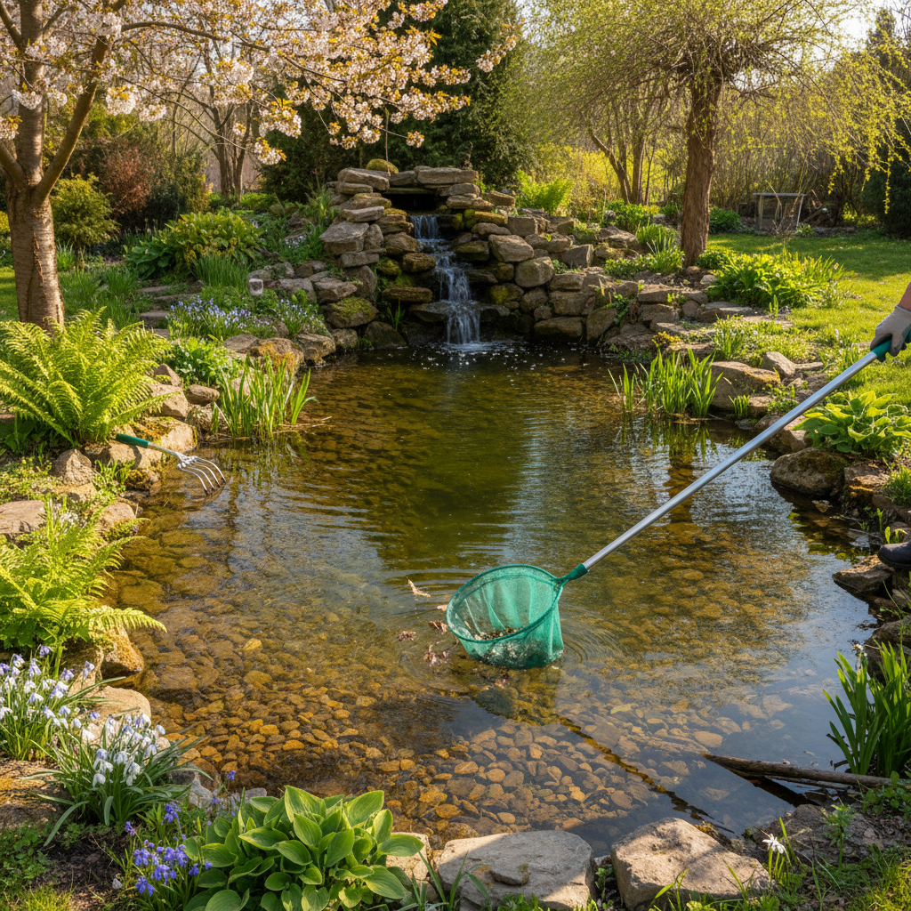 Поради з прибирання ставка навесні: як ефективно очистити водойму після зими — ілюстрація для статті на koi.te.ua