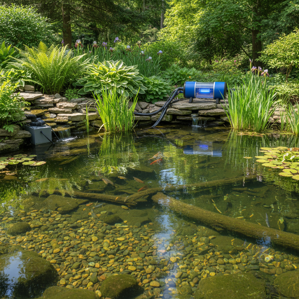 Вибір і встановлення системи УФ-стерилізації для великого ставка: максимальна чистота води — ілюстрація для статті на koi.te.ua