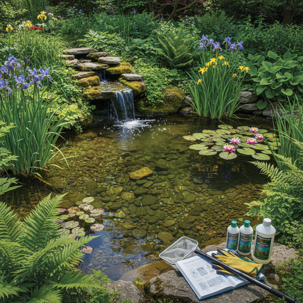 Хімія для ставка: безперешкодне утримання та догляд за водою — ілюстрація для статті на koi.te.ua
