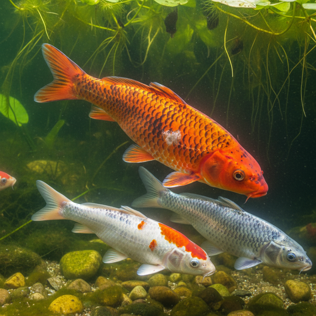 Хвороби шкіри у риб коі: ідентифікація, профілактика та ефективне лікування — ілюстрація для статті на koi.te.ua