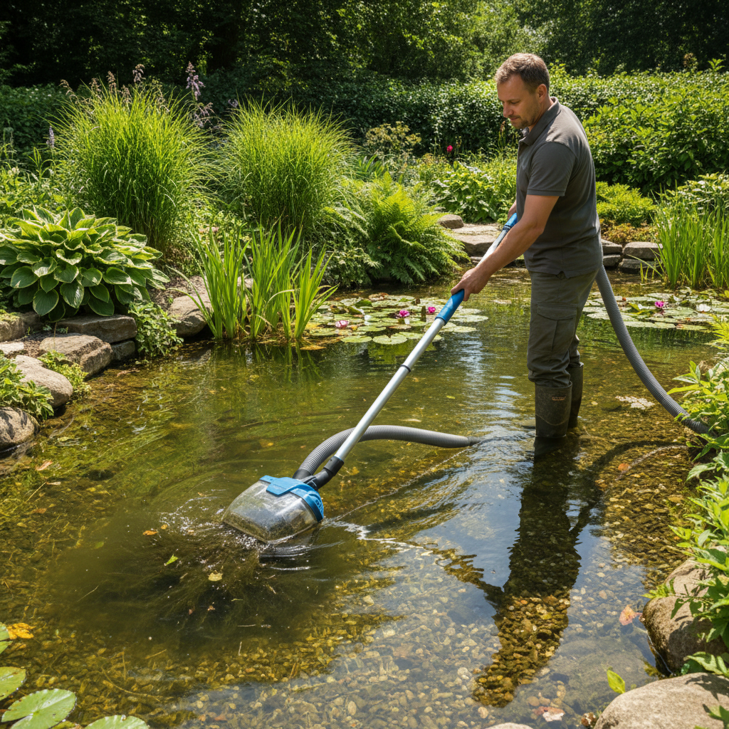 Поради з вибору та використання ставкових пилососів: чистий ставок без зайвих зусиль — ілюстрація для статті на koi.te.ua