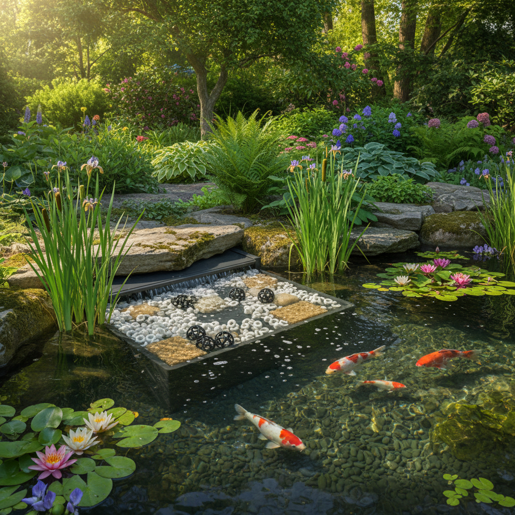 Як правильно розрахувати кількість біозавантаження для біофільтра у ставку: практичний посібник — головне зображення для статті на koi.te.ua