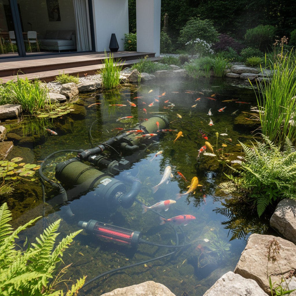 Вибір і монтаж системи обігріву для ставка: захист риб в холодну пору — головне зображення для статті на koi.te.ua