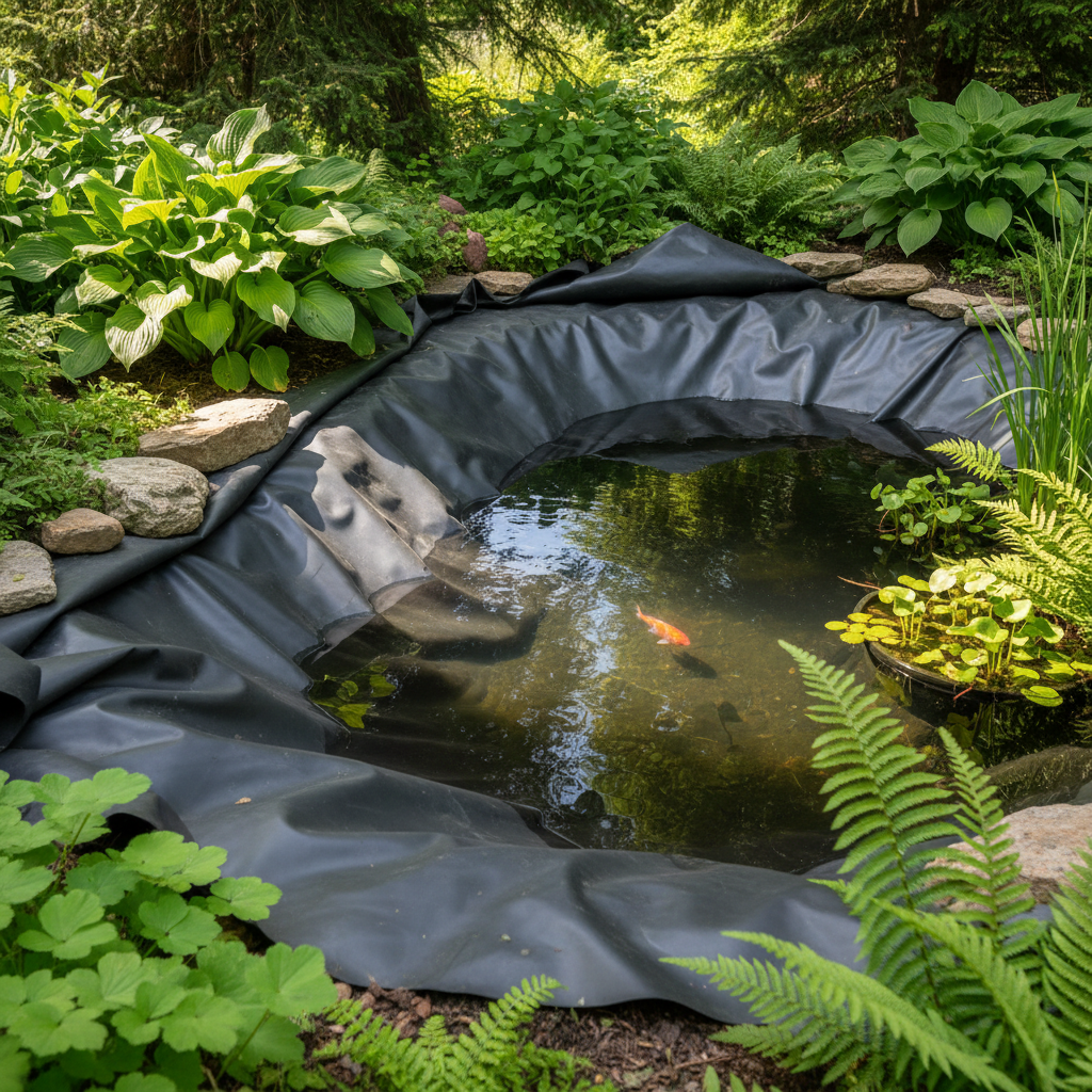 Як обрати гідроізоляційну плівку для ставка: EPDM чи PVC? — головне зображення для статті на koi.te.ua