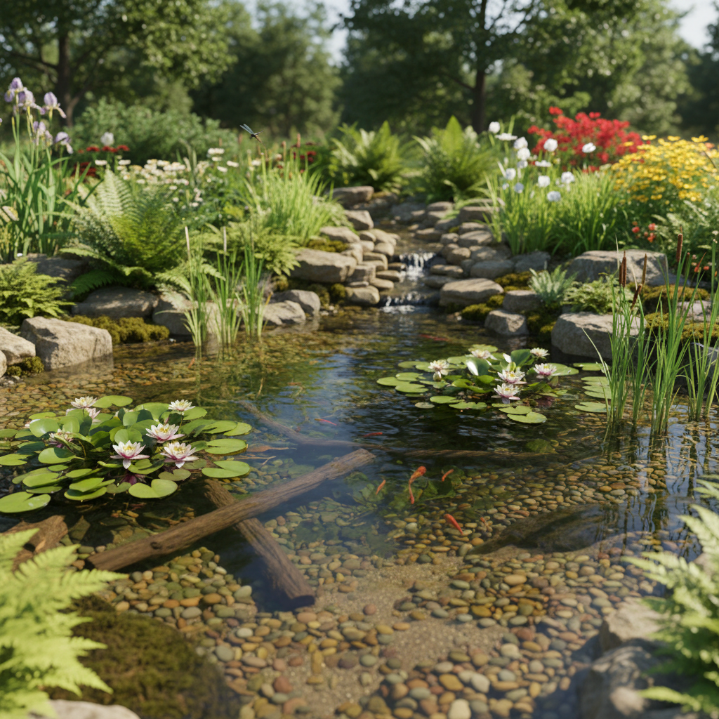 Створення природного ставка без плівки: покроковий посібник з екологічного будівництва — ілюстрація для статті на koi.te.ua