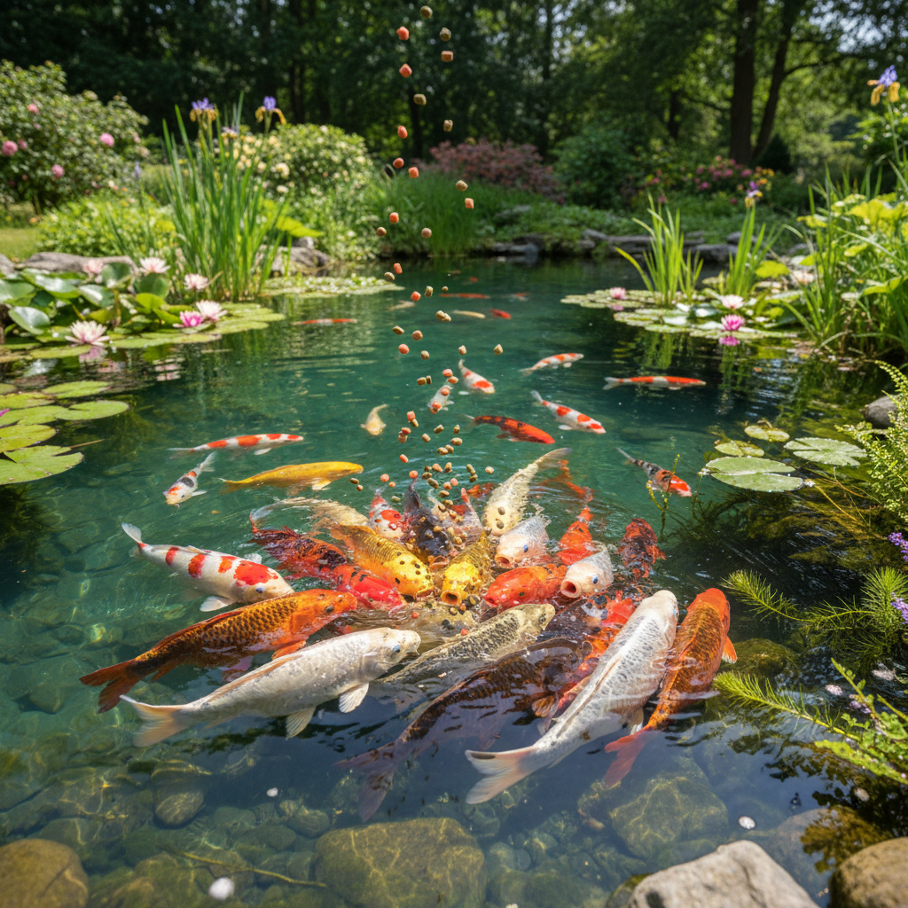 Які корми для риб коі найкращі для покращення кольору та імунітету? — ілюстрація для статті на koi.te.ua