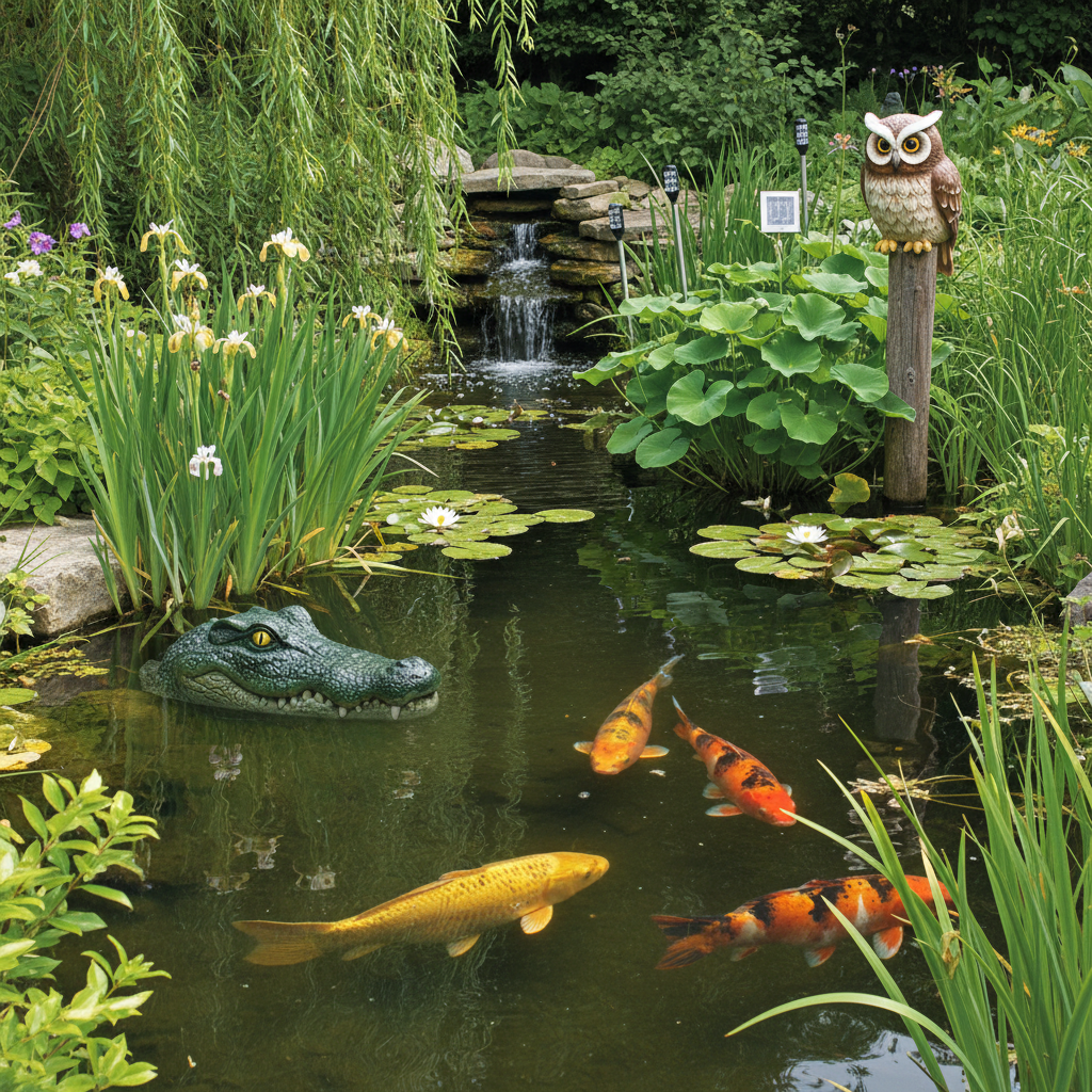 Хижі тварини біля ставка: як захистити риб коі від хижаків? — ілюстрація для статті на koi.te.ua