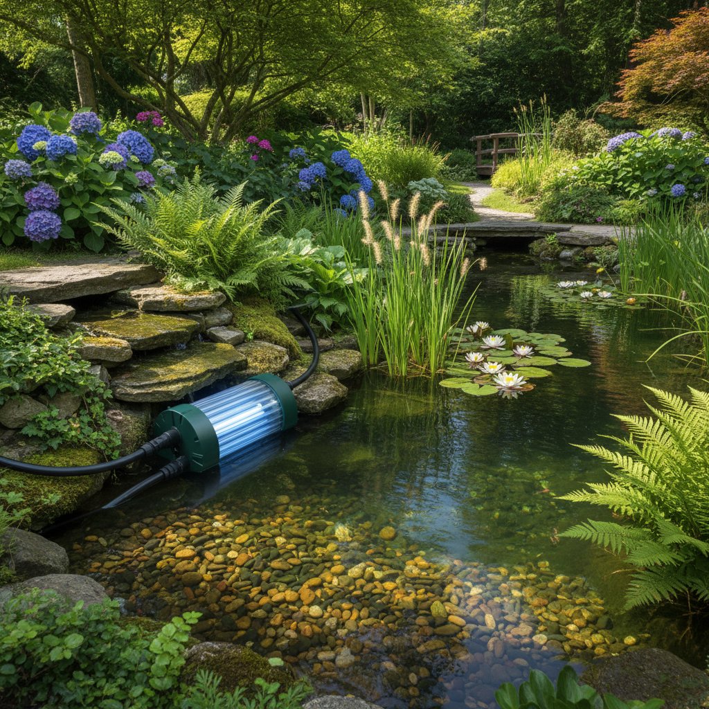 Вибір і правильна установка УФ-лампи для ставка: забезпечення чистої води без водоростей — головне зображення для статті на koi.te.ua