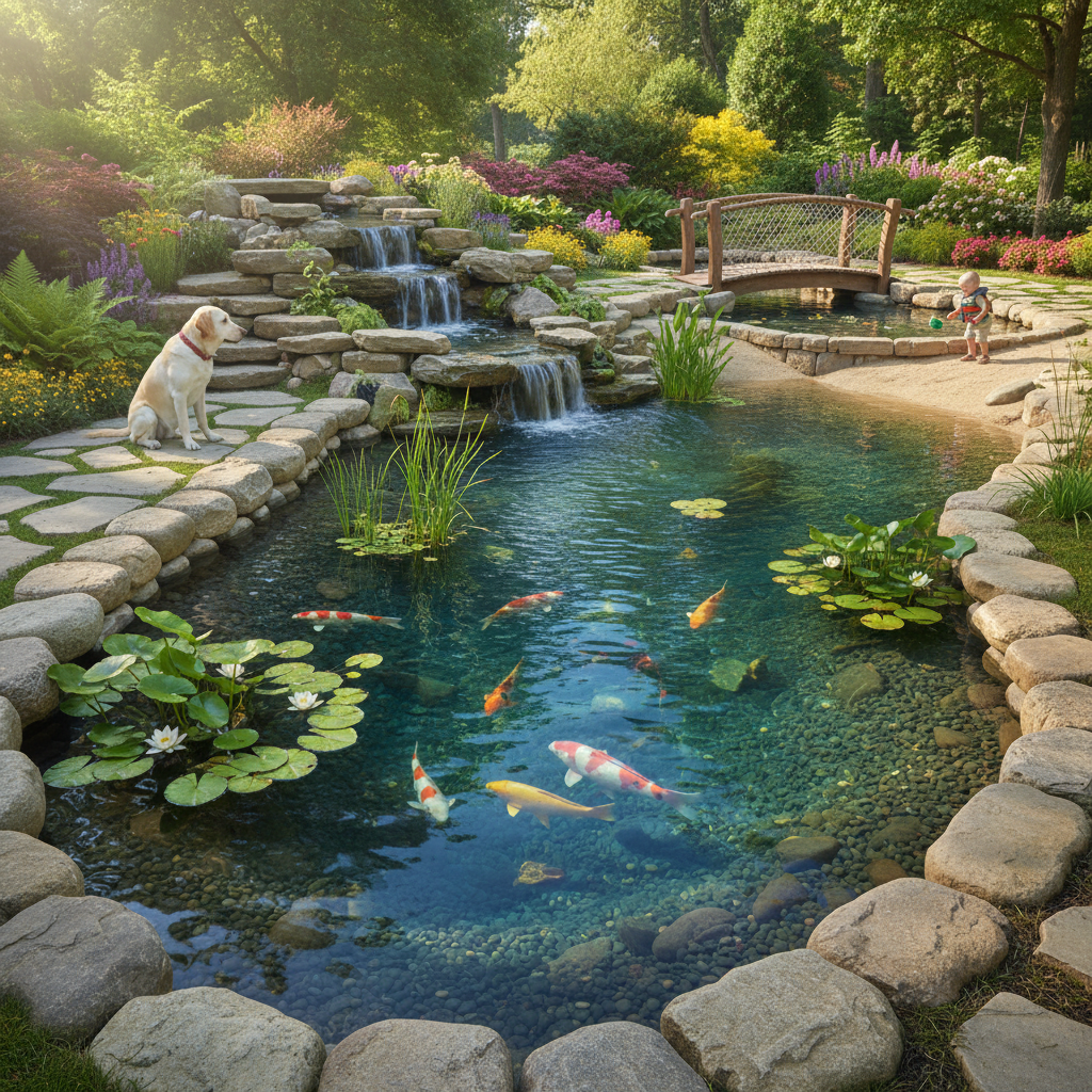 Як забезпечити безпеку дітей та тварин біля ставка? — головне зображення для статті на koi.te.ua