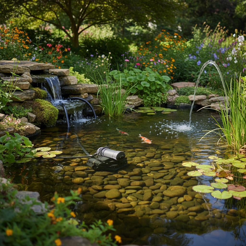 Який обсяг води перекачує насос та як його розрахувати для вашої водойми? — ілюстрація для статті на koi.te.ua