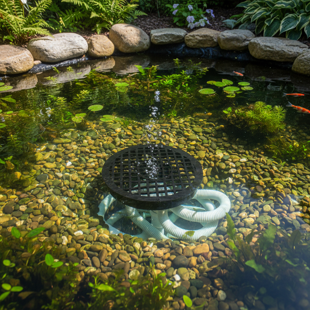 Вибір і встановлення систем донної фільтрації для ставків: підвищення ефективності очищення — ілюстрація для статті на koi.te.ua