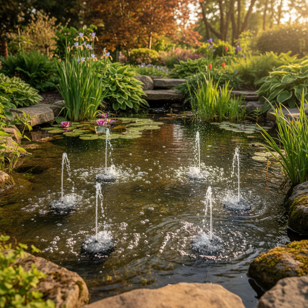 Правильний вибір та розташування розпилювачів повітря для ставка: забезпечення оптимальної аерації — ілюстрація для статті на koi.te.ua