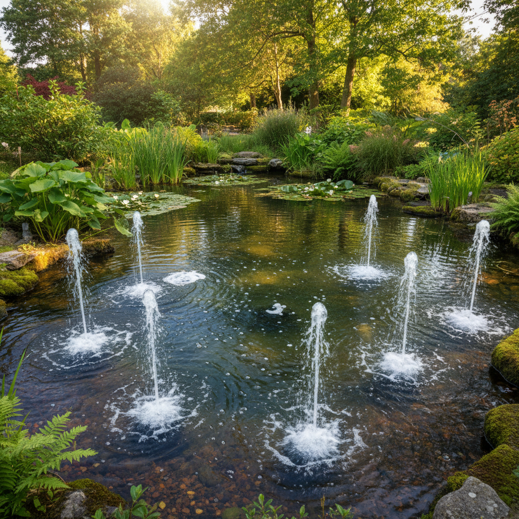 Правильний вибір та розташування розпилювачів повітря для ставка: забезпечення оптимальної аерації — головне зображення для статті на koi.te.ua